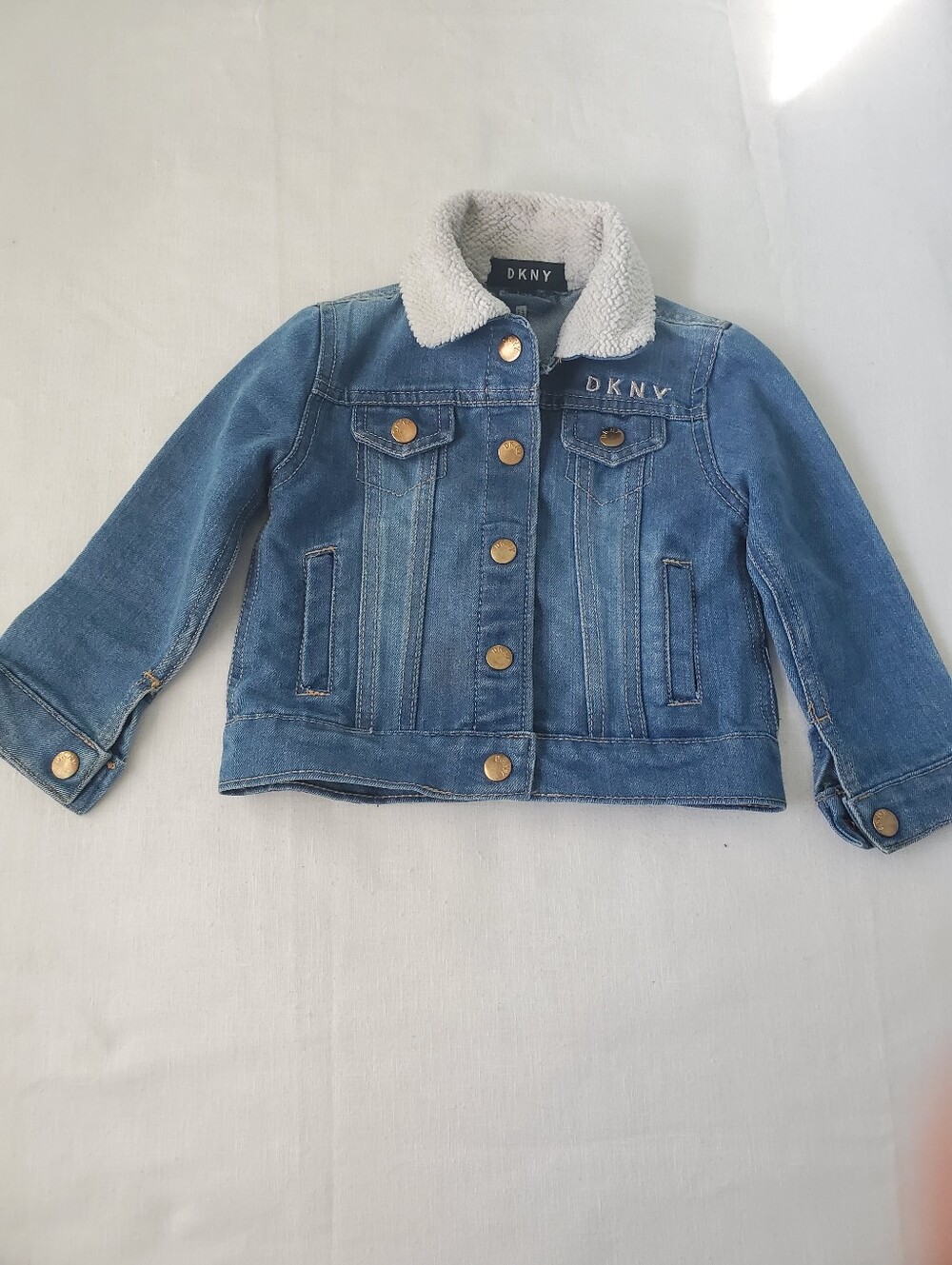 DNKY Toddler 2 T Sherpa Collar Snap Front Denim Jacket